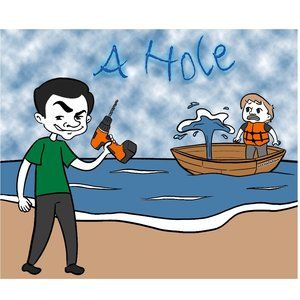 A Hole Boat VinDicktive Mens White 100% Polyester Short Sleeve T Shirt XL